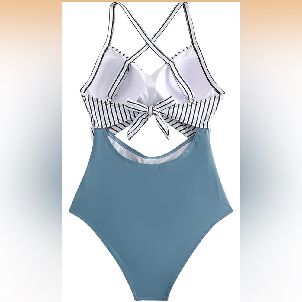 One Piece Swim Suit Cut Out Medium - Picture 2 of 7